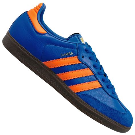 adidas schoenen blauw met oranje